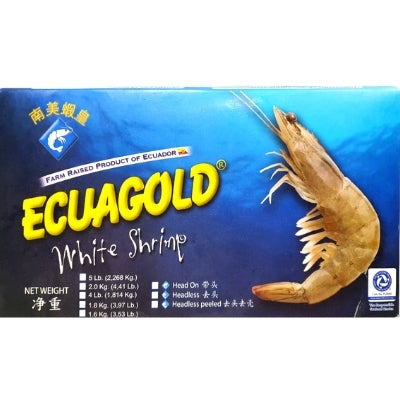 Ecuagold 26/30 Headless Shell On White King Prawns 1.8kg - Soonfung