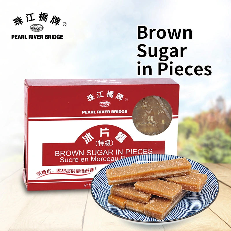 Pearl River Bridge Brown Sugar In Pieces 454g 珠江橋牌冰片糖 - Soon Fung LTD
