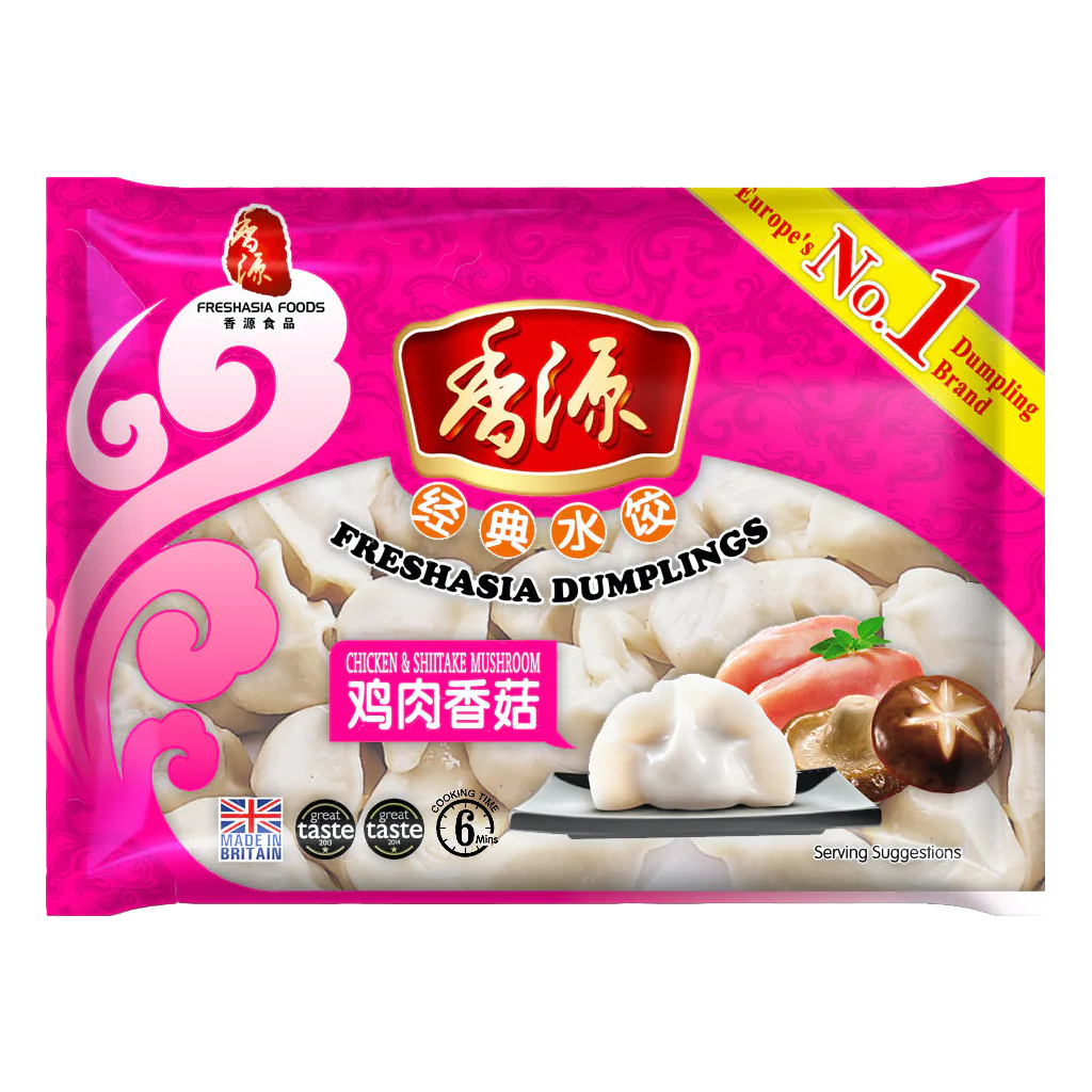 Freshasia Chicken & Mushroom Dumplings 400g 香源雞肉香菇水餃 - Soon Fung LTD
