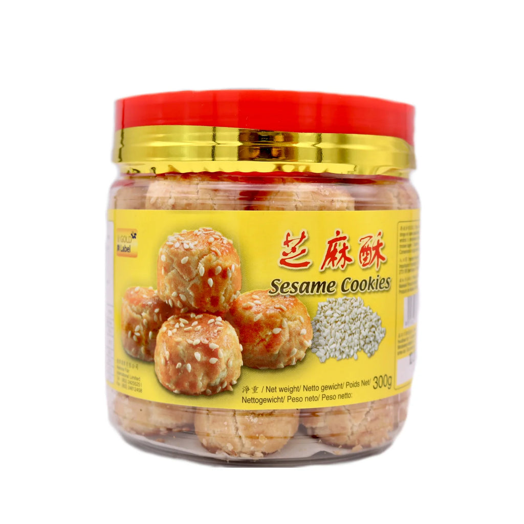 Gold Label Sesame Cookies 300g Jar - Soon Fung LTD