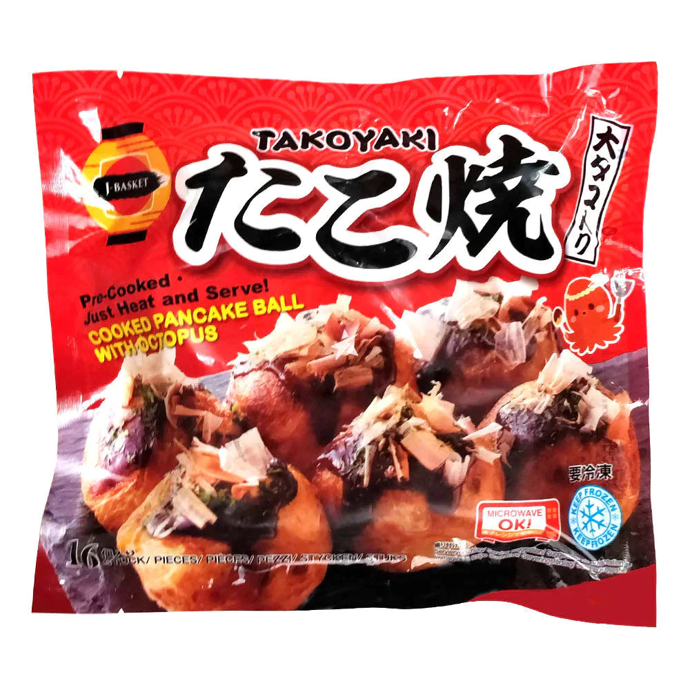 J-Basket Takoyaki - Frozen Cooked Pancake Ball With Octopus 16 Pieces 480g - Soon Fung LTD