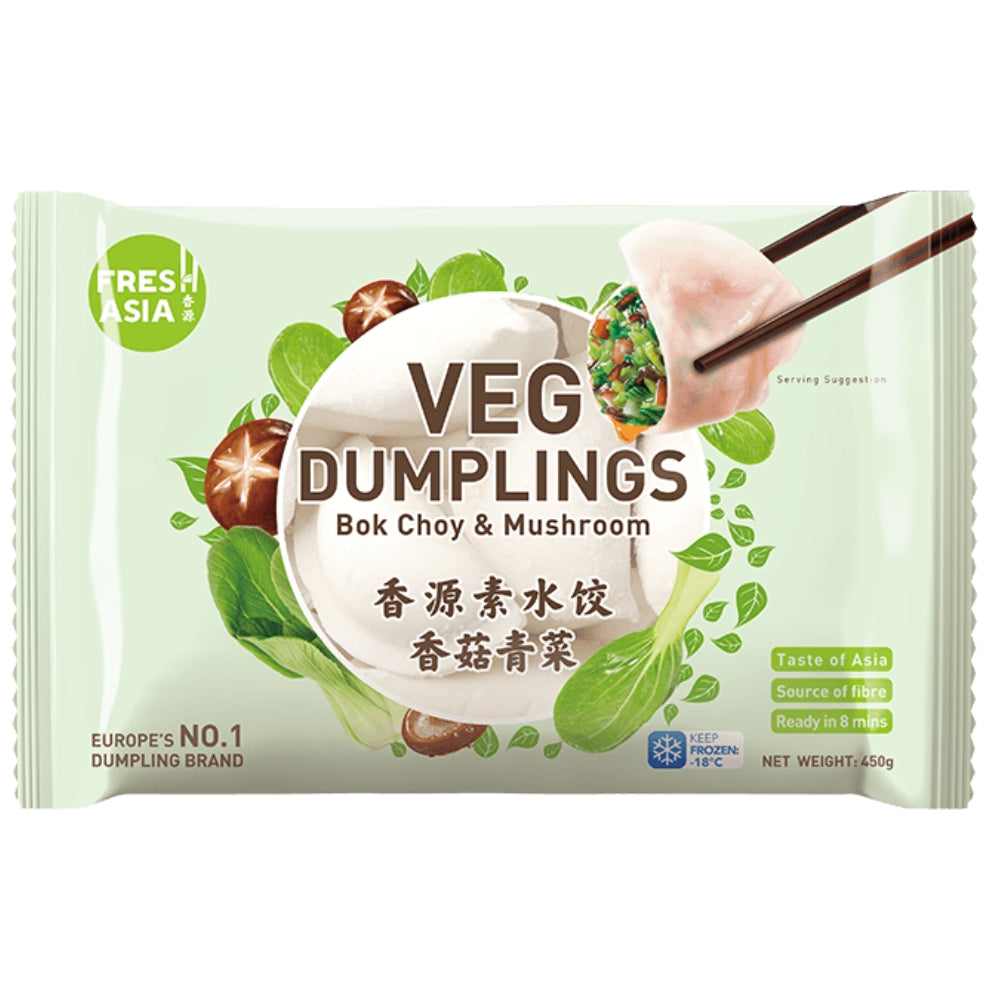 Freshasia Bok Choy & Mushroom Dumplings 450g - Soon Fung LTD