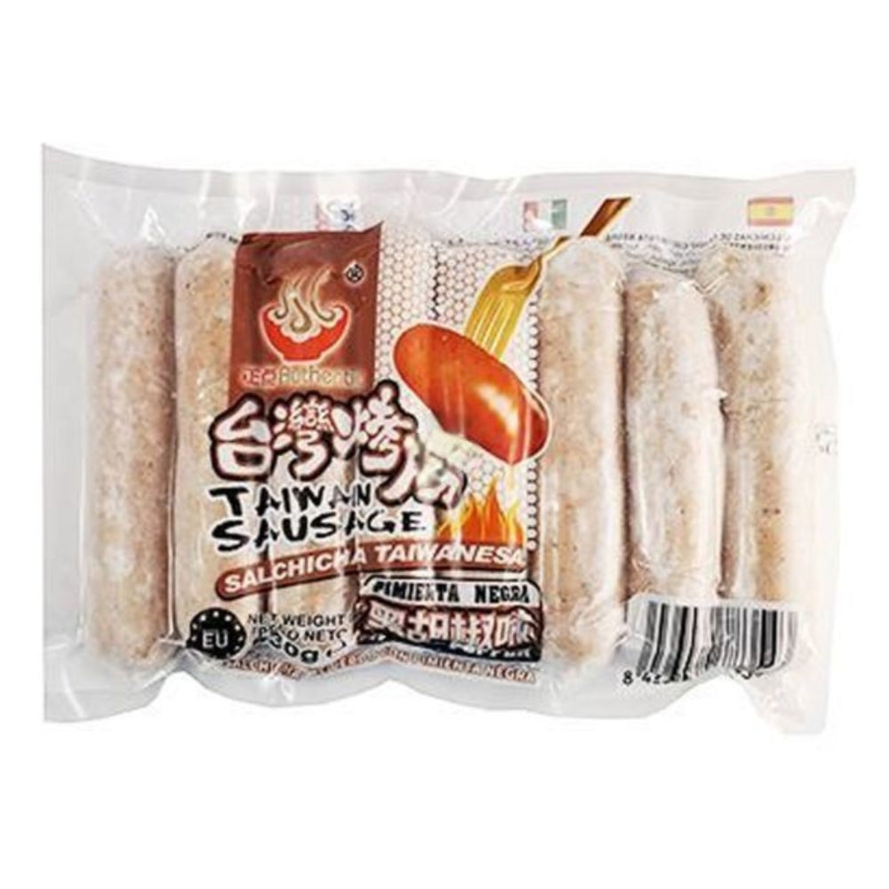 Authentic Taiwanese Sausage Black Pepper Flavour (8 Pieces) 430g - Soon Fung LTD