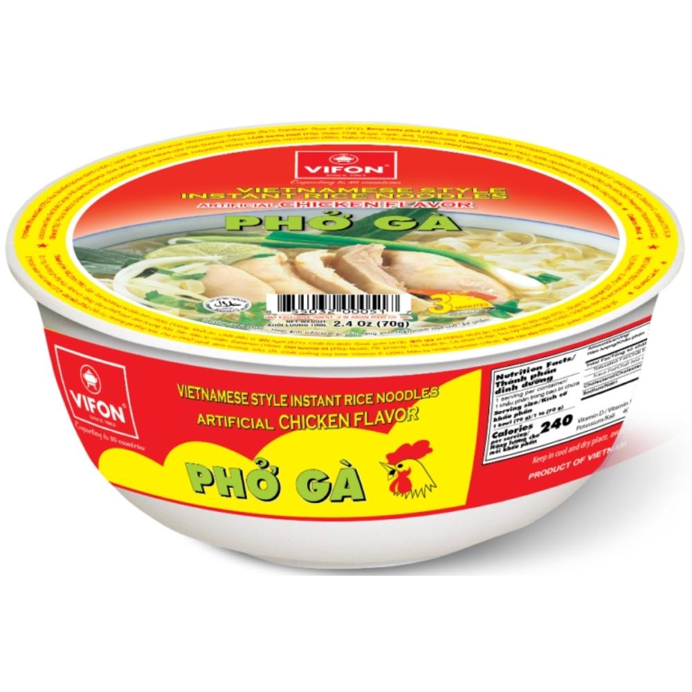 Vifon Vietnamese Chicken Flavour Pho Rice Noodles Bowl 70g - Soonfung